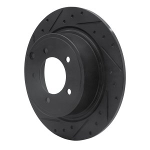 Chrysler 200 Brake Rotor (1) - Rear Left - R1 Concepts - Drilled & Slotted - Black - `07-`17